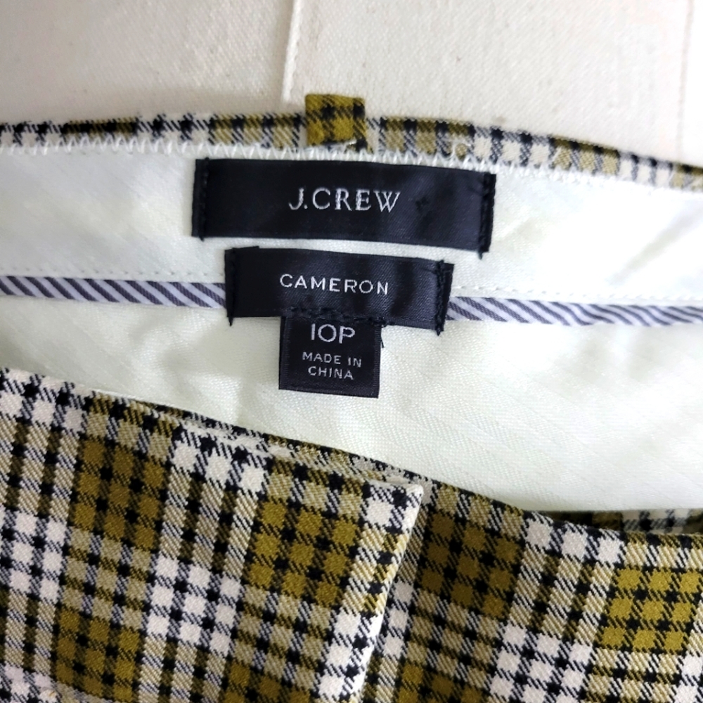 J Crew RFU Cameron Plaid Slim Belt Loops Crop Ankle Pants Rise 10" - Picture 5 of 7